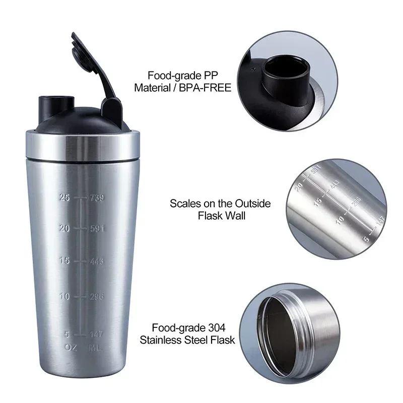 Stainless Steel Protein Shaker - Nutrition In Fitness recension och pris
