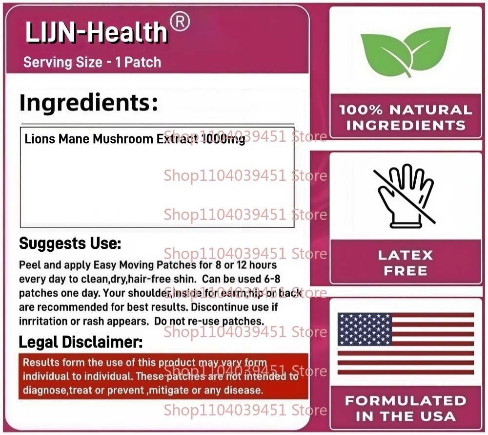 30 Patches Lions Mane Transder - Lion Mane Mushroom recension och pris