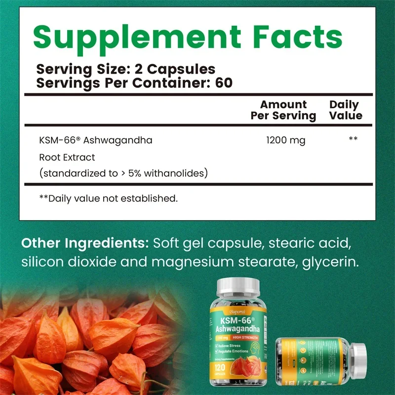 KSM-66 Ashwagandha 1200 Mg Veg - Ashwagandha Extract Root recension och pris