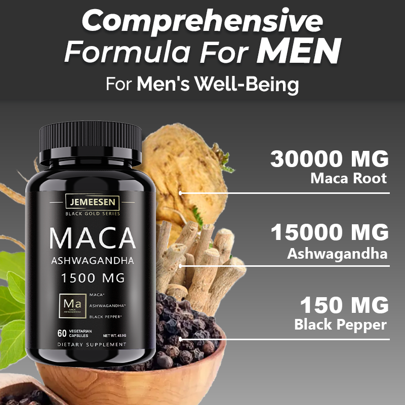JEMEESEN - Maca Root Capsules  - Ashwagandha Extract Root recension och pris